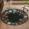 Floral Rug 5x7 Scalloped Rug Washable Rug Non Slip Backing Modern Green Botanical Rug, Aesthetic Rug, Low Pile Thin Rug, Indoor Soft Rug, Accent Rug - 3 of 4