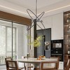 Airsurfer 29" Modern Atom Chandelier - 4-Light Matte Black & Brass Pendant with LED Lighting for Dining Room or Kitchen - 4 of 4