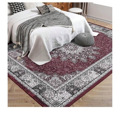 Garvee Washable Area Rugs for Living Room,Large Rugs Floor Carpet, Non-Shedding Vintage Rugs, Low Pile Non-Slip Rug for Bedroom,Dining Room