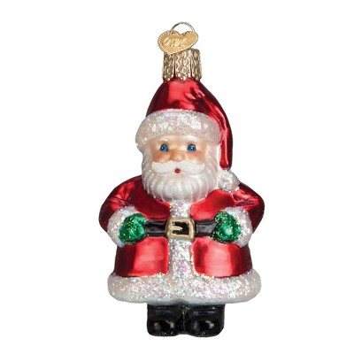 Old World Christmas 4" Old World Christmas Short Stuff Santa Glass Ornament #40250