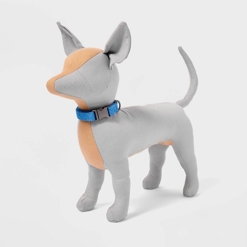 Tweed Fashion Adjustable Dog Collar - Blue - Boots & Barkley™, 4 of 5