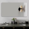 FONTOI  39.4"×29.53" Bathroom Vanity Mirror Frameless Modern Wall Mounted Mirror Decorative Rounded Corner Accent for Bedroom Living Room, Clear - 4 of 4