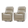 Set of 2 Hilario 30.31''Wide Genuine Leather Swivel Rocker Recliner | ARTFUL LIVING DESIGN - 3 of 4