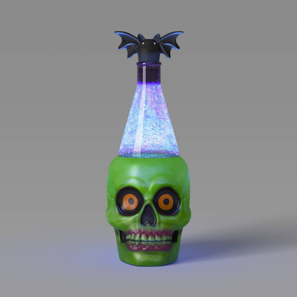 12" Halloween Skeleton Lava Lamp Green - Hyde & EEK! Boutique™: Color Changing, Indoor Decorative Prop, Battery Included