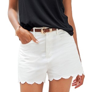 Women's Scallop Trim Shorts - LASCANA - 1 of 4