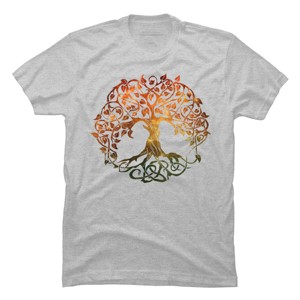 Men's Design By Humans \Golden\" Tree" By Jetti T-Shirt - 1 of 4
