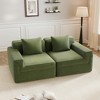 QingMoon Loveseat Boneless Sofa, Modular Deep Seat Couch, Comfy Corduroy Fabric Sofa with Throw Pillows for Living Room, Apartment - 2 of 4