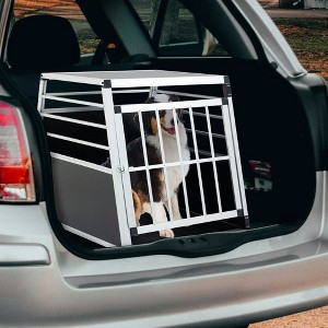 Kumasinova Small Dog Crate with 2/1-Door,38"/36" Portable Aluminum Pet Carrier,Travel Kennel( with Divider),Foldable Dog Cage for Small Dogs and Cats - 1 of 4