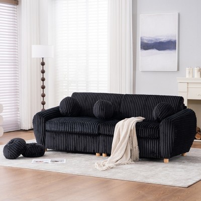 Vynxaria Oversize 2-Seater Loveseat Couch Solid Wood Frame, Comfortable Cushions, Easy Assembly, Timeless Style