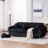 TiramisuBest Modern 84" White Corduroy Sectional Sofa Couch, Upholstered Loveseat for Living Room, Apartment, Bedroom, and Home Office - 4 of 4