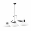 Melange 3-Light Linear Billiards Pendant - Matte Black with Opal Glass Shades - 3 of 4