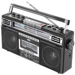 QFX 9-Watt Retro-Style Portable Boombox with 4-Band Radio, MP3 Converter, and Bluetooth