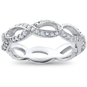 Pompeii3 3/4ct Diamond Infinity Eternity Ring 14K White Gold - 1 of 4