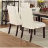 Vynxaria Modern Faux Leather White Tufted Set of 2 Chairs Dining Seat Chair - 3 of 4