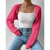 Womens Cardigan Long Sleeve Open Front Sweater Shrug Midweight Cozy Bolero for Winter Cable Knit Ribbed Cuff Sweater Cardigan - 3 of 4