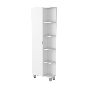 HomeRoots 20" White Accent Cabinet With Nine Shelves - 1 of 4