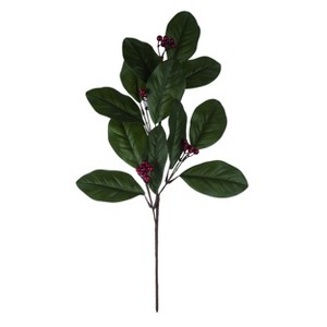 Transpac Artificial 24 in. Green Christmas Magnolia Leaves Spray - 1 of 2
