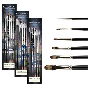Creative Mark Hamburg Premiere Professional Oil Painting Brushes - 3 Packs of Explorer Set of 6  Oil Paint Brushes - Handmade in Germany, Natural & - 1 of 4