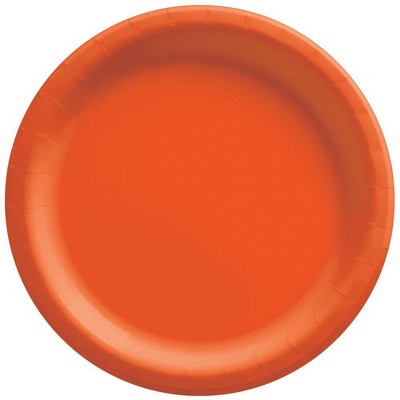 60ct Round Dinner Plate Solid Orange - Spritz™