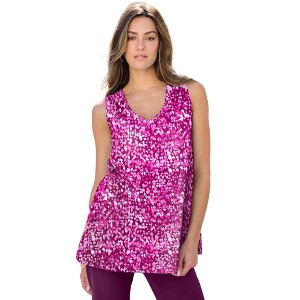 Roaman's Plus Size Cotton Ultimate Swing Tank Top - 1 of 4