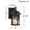 John Timberland Mission Outdoor Wall Light Fixture Bronze Tree Motif 12 1/4" Amber Glass Lantern for Exterior House Porch Patio - 4 of 4
