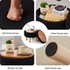 KTMBDW Storage Ottoman, Modern Round Footrest with Soft Padded Seat, Teddy Velvet Footstool with Wood Legs,Accent Small Table for Hallway, Living Room - 3 of 4