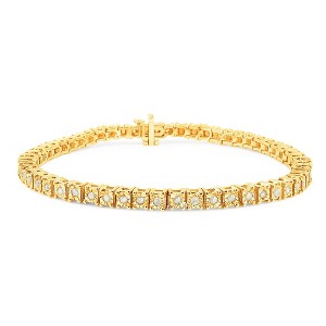 Haus of Brilliance Silver 1.0 Cttw Diamond Square Frame Miracle-Set Tennis Bracelet - 1 of 4