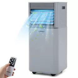 Costway 8000 BTU Portable Air Conditioner 3-in-1 Air Cooler w/Dehumidifier & Fan Mode Grey