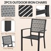 Yaheetech Set of 2 Outdoor Patio Dining Chairs with Slatted Seat and Hollow Geometric Pattern Back - 4 of 4