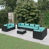 vidaXL Garden Lounge Set Black - 2 of 4