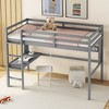TIRAMISUBEST Twin Size Loft Bed with Built-in Shelves and Desk, Wooden Storage Bed Frame with Ladder and Guardrail - 3 of 4