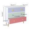 NicBex Modern 3-Drawer Dressers with Colorful Design,Wooden Dresser Baby Nightstand,Chest of Drawers for Bedroom,Kids Room - 4 of 4