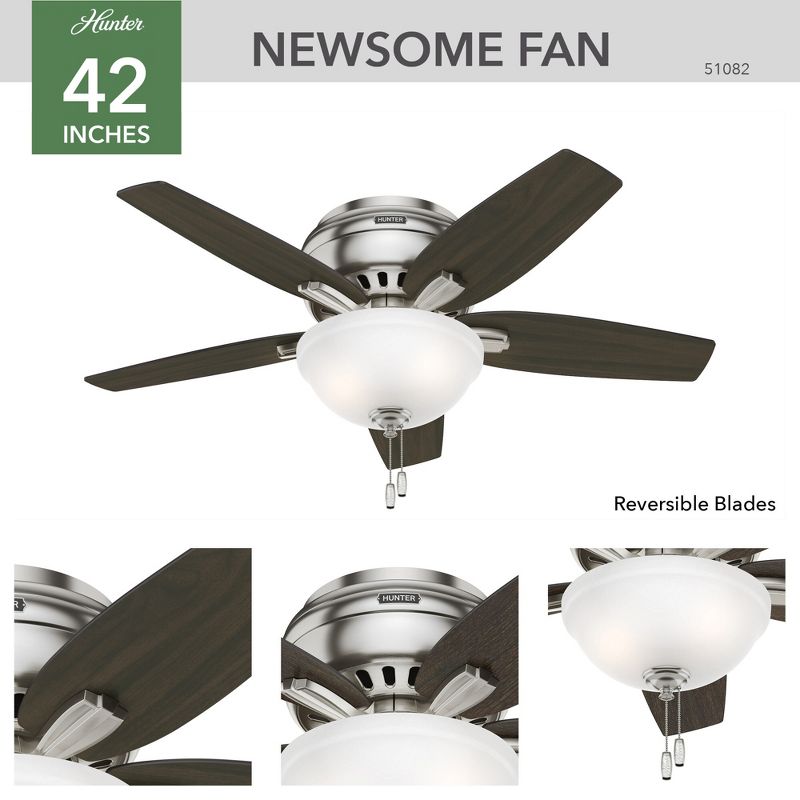 42" Newsome Low Profile Ceiling Fan (Includes LED Light Bulb) - Hunter Fan, 2 of 14