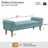 KWPZQEB 57.5" Ottoman, Button Tufted End of Bed Bench w/ Upholstered & Rolled Arms, Fabric Bench w/ Gourd-Shaped Legs for Bedroom, Entryway - 2 of 4