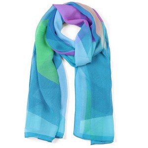 Allegra K Women's Chiffon Shawls Long Geometric Style Beach Scarf Swimwear Wrap Scarves - 1 of 4