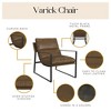 PAGED Accent Chair Vintage Oil Wax Leather Sofa Chair with Removable Armrests, Lounge Chair for Living Room - 3 of 4