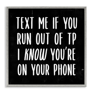 Stupell Industries Text Me For TP Funny Bathroom, 24" x 24" - 1 of 4