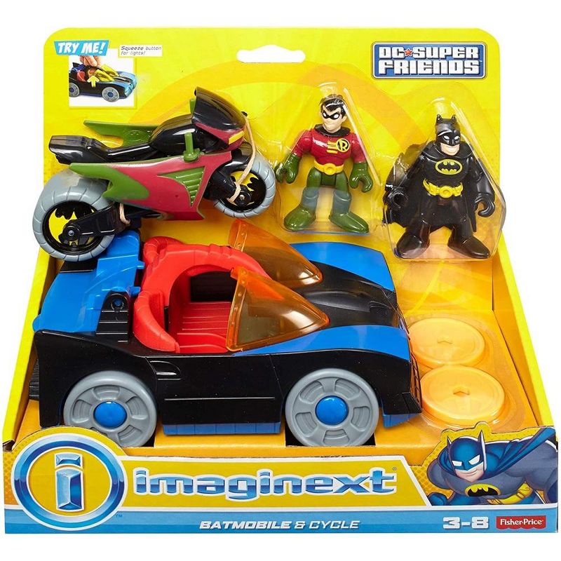 Imaginext DC Super Friends, Batmobile & Cycle,, 1 of 2