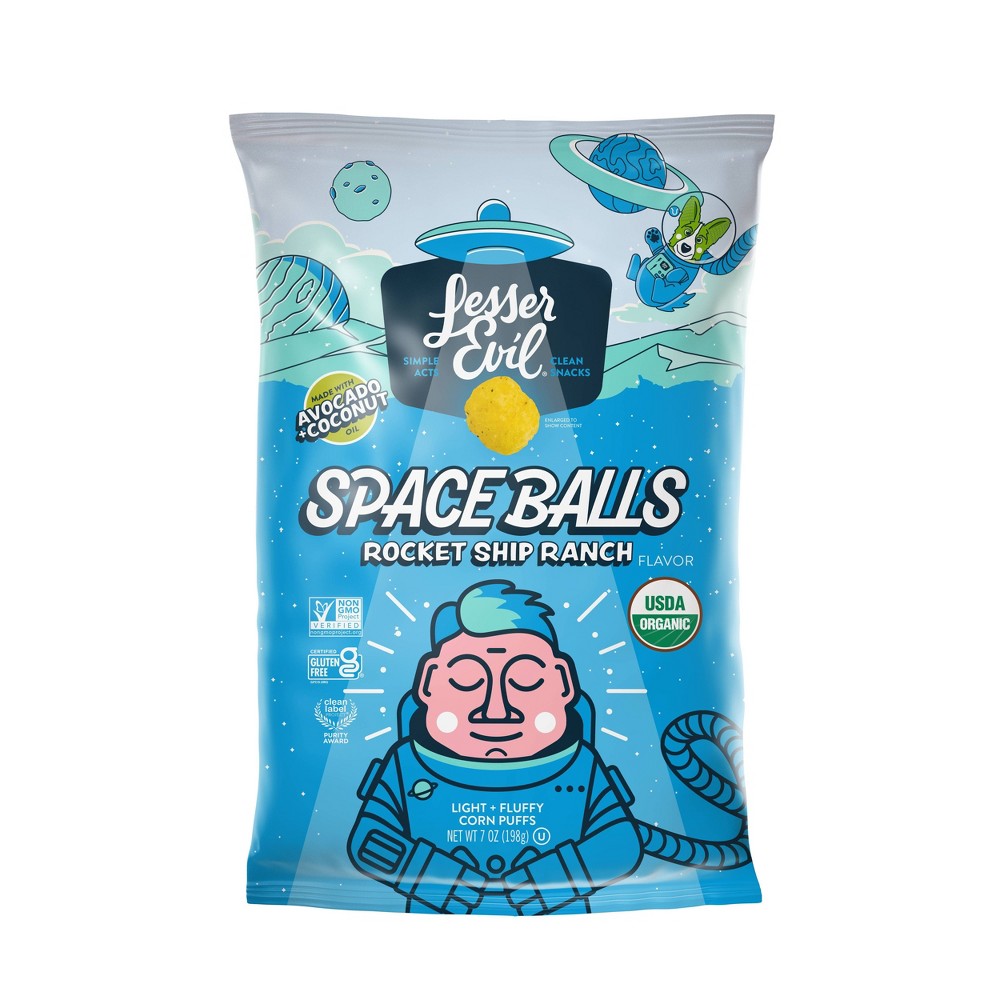 LesserEvil Organic Ranch Space Balls - 7oz