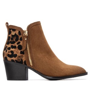 Women's Suede Heeled Ankle Booties 144647 - 1 of 4