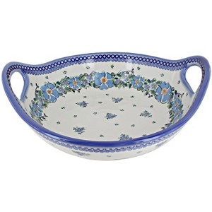 Blue Rose Polish Pottery MU07 Galia Deep serving Bowl with Handles - 1 of 1