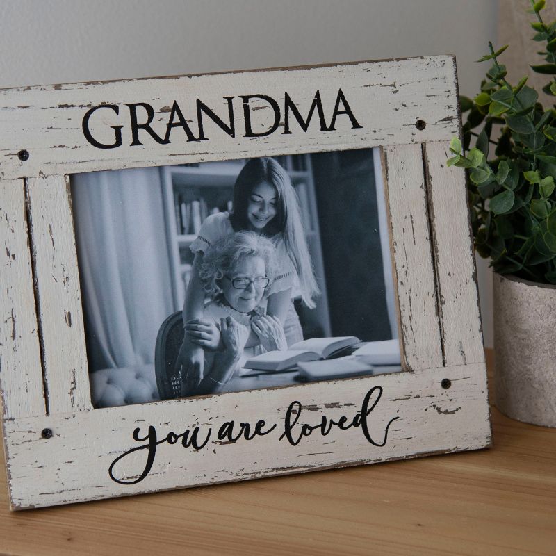 Cream You Are Loved 5 x 7 inch Distressed Wood Picture Frame - Foreside Home & Garden, 4 of 6