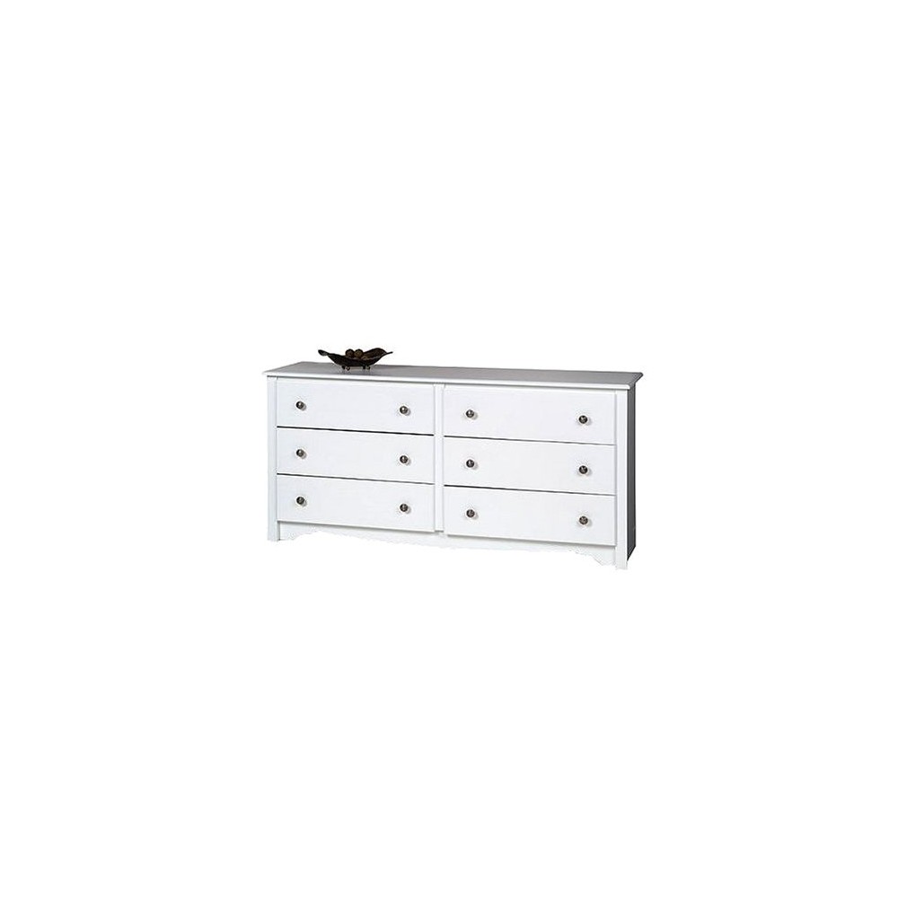 Photos - Dresser / Chests of Drawers 6 Drawer Dresser White - Prepac