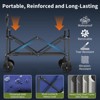 Collapsible Folding Wagon Cart, Heavy-Duty 360LBS Capacity, All-Terrain Utility Wagon with 360° Wheels & Cup Holders for Beach, Camping, Garden - 4 of 4