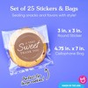 Big Dot of Happiness Mocha Brown Simple Script Thank You Stickers and Clear Cookie Bags, Cellophane Treat Bags 4.25x7 Inches - 25 Count - 4 of 4