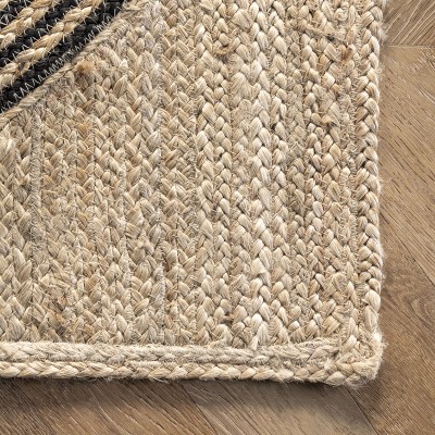 Axel Diamond Jute 5' x 8' Black and Natural Area Rug