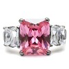 Slickblue Stainless Steel Polished Ring - Rose & Clear CZ, Oblong Pave Setting, Women's Engagement Jewelry, Size 5-10 - 4 of 4