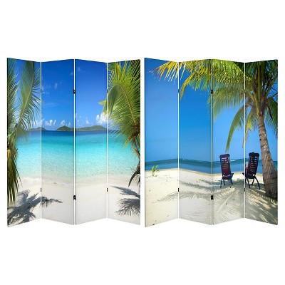 Ocean Scene Double Sided Room Divider - Oriental Furniture