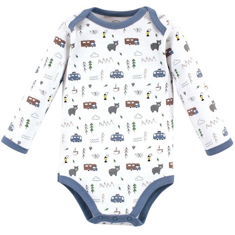 Luvable Friends Baby Boy Cotton Long-Sleeve Bodysuits 5pk, Camping, 4 of 8
