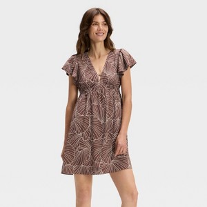 Women's Flutter Short Sleeve Mini A-Line Dress - A New Day™ - 1 of 3